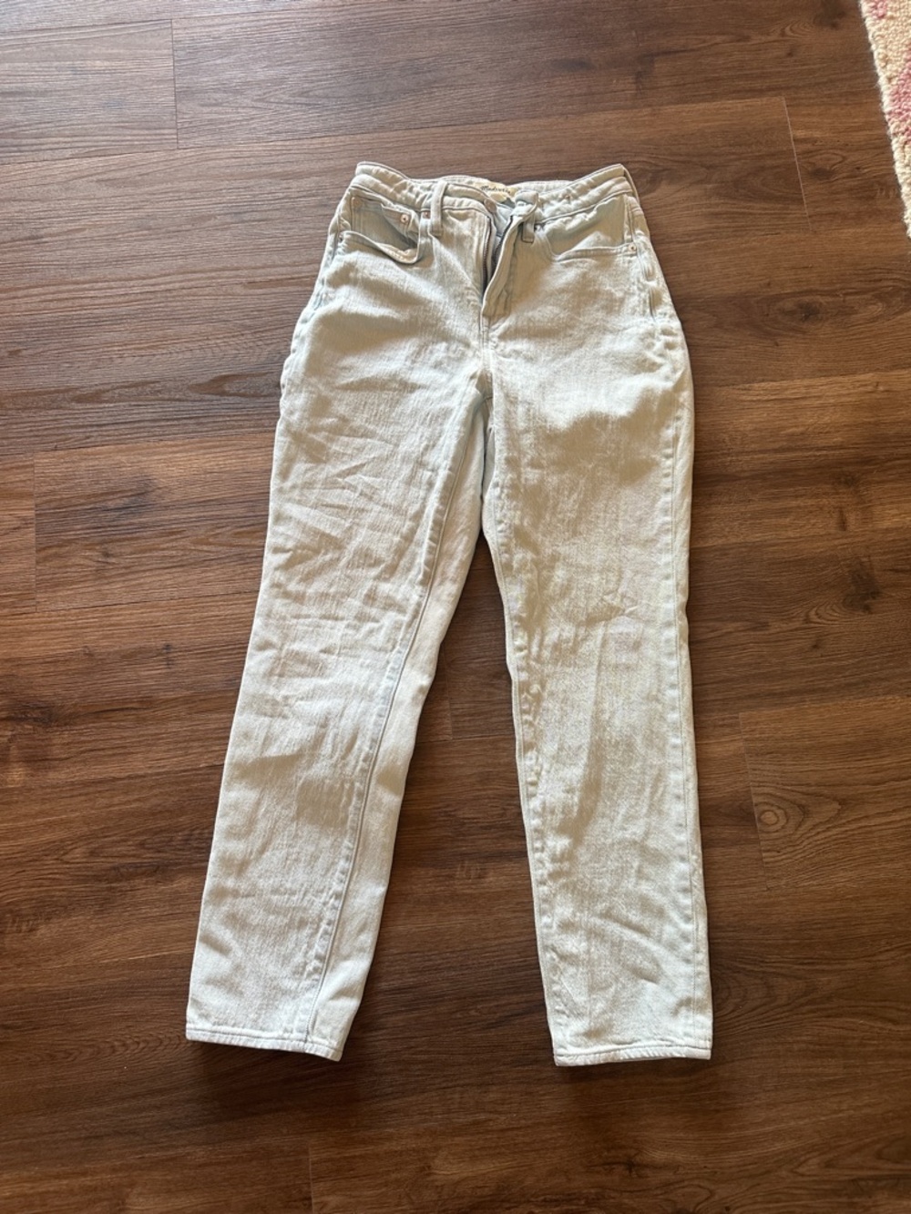 Madewell Straight Leg Jeans in Light Beige